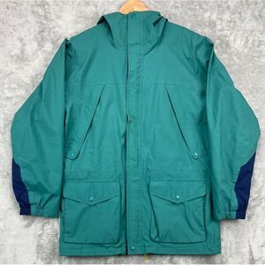 VTG Eddie Bauer Mens Goretex Windbreaker Jacket Medium‎ Hooded 90s Green